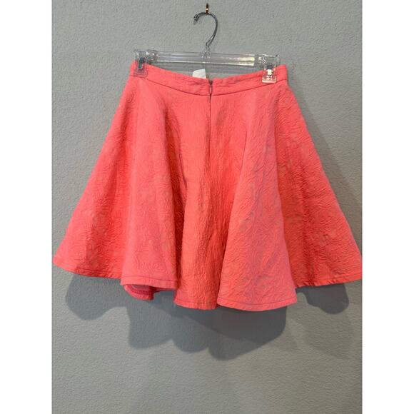 Women's Floral A-Line Mini Skirt Peachy Pink Medium - Picture 2 of 2